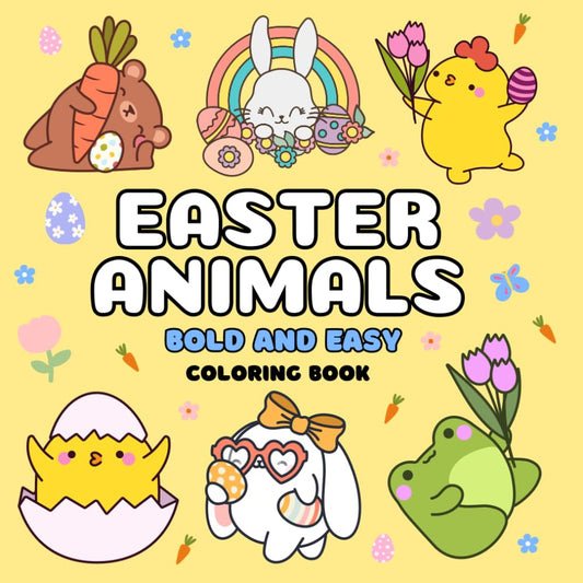Easter Animals Bold and Easy Coloring Book